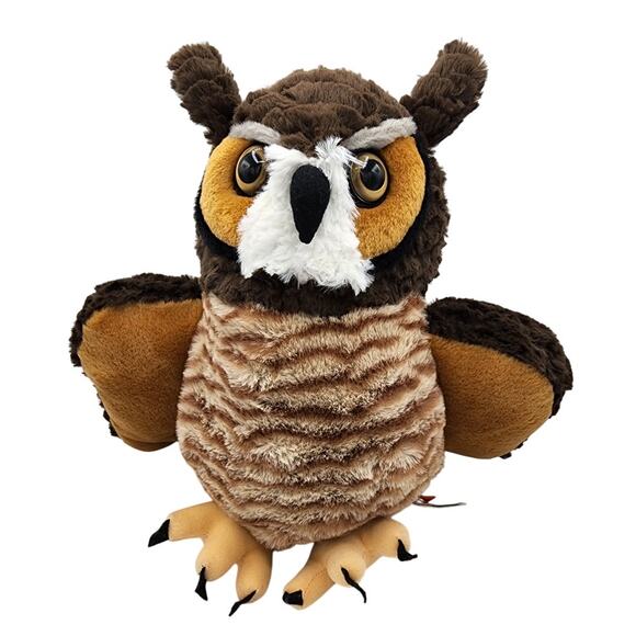 Wild Republic Cuddlekins Great Horned Owl Large Stuffed Animal Plush Toy 12" - Picture 1 of 12